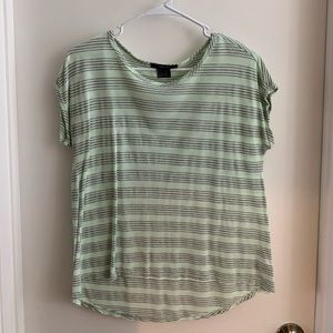 F21 Mint/Grey Striped Tee